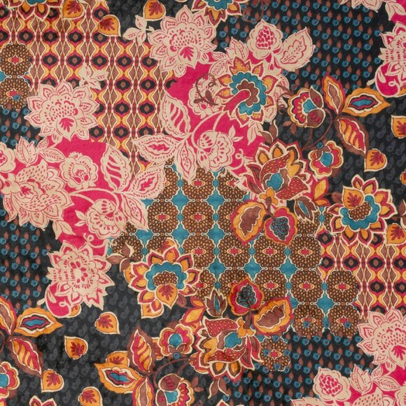 Johnny Was Laurel Canyon Attar Cozy Blanket Reversible Floral Home Black NEW - Picture 5 of 5